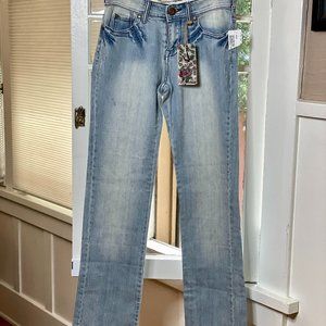 NWT Wet Jeans Bootcut Light Wash Denim Jeans With Back Pocket Details Size 5/6